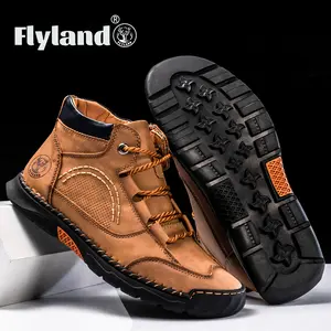 FLYLAND Men's Fashion Vintage Classical Handmade Dress Boot Chukka Boot Daily Casual Work Office Shoe