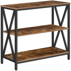 Sofa Table, Industrial Console Table, 3-Tier Narrow Side Table with Open Shelves, Foyer Table for Entryway, Hallway, Kitchen, Living Room and Bedroom, Easy Assembly