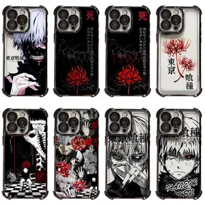 Red Spider Lily Anime Tokyo Ghoul Kaneki Ken Cool Phone Cases For iPhone 17 16 15 14 13 12 11 Promax Pro Air Plus Exclusive Artistic Fashion Shockproof Black Cover Casing Protection Best Gifts For Valentine Christmas Birthday Halloween