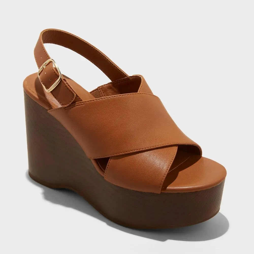 Women's Naomi Wood Wedge Heels with Memory Foam Insole - Universal