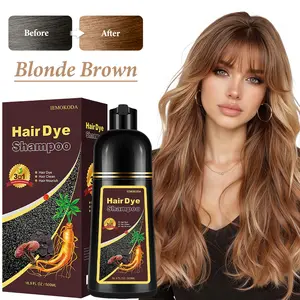 Blonde Brown Hair Dye Shampoo 3-in-1 for Women & Men, Semi-Permanent Hair Color Shampoo for Gray Coverage, Long-Lasting Natural Color in Minutes, Safe Herbal Gentle Formula, Easy At-Home Use, Shampoo Para Pintar El Cabello, 16.9 Fl Oz / 500ml