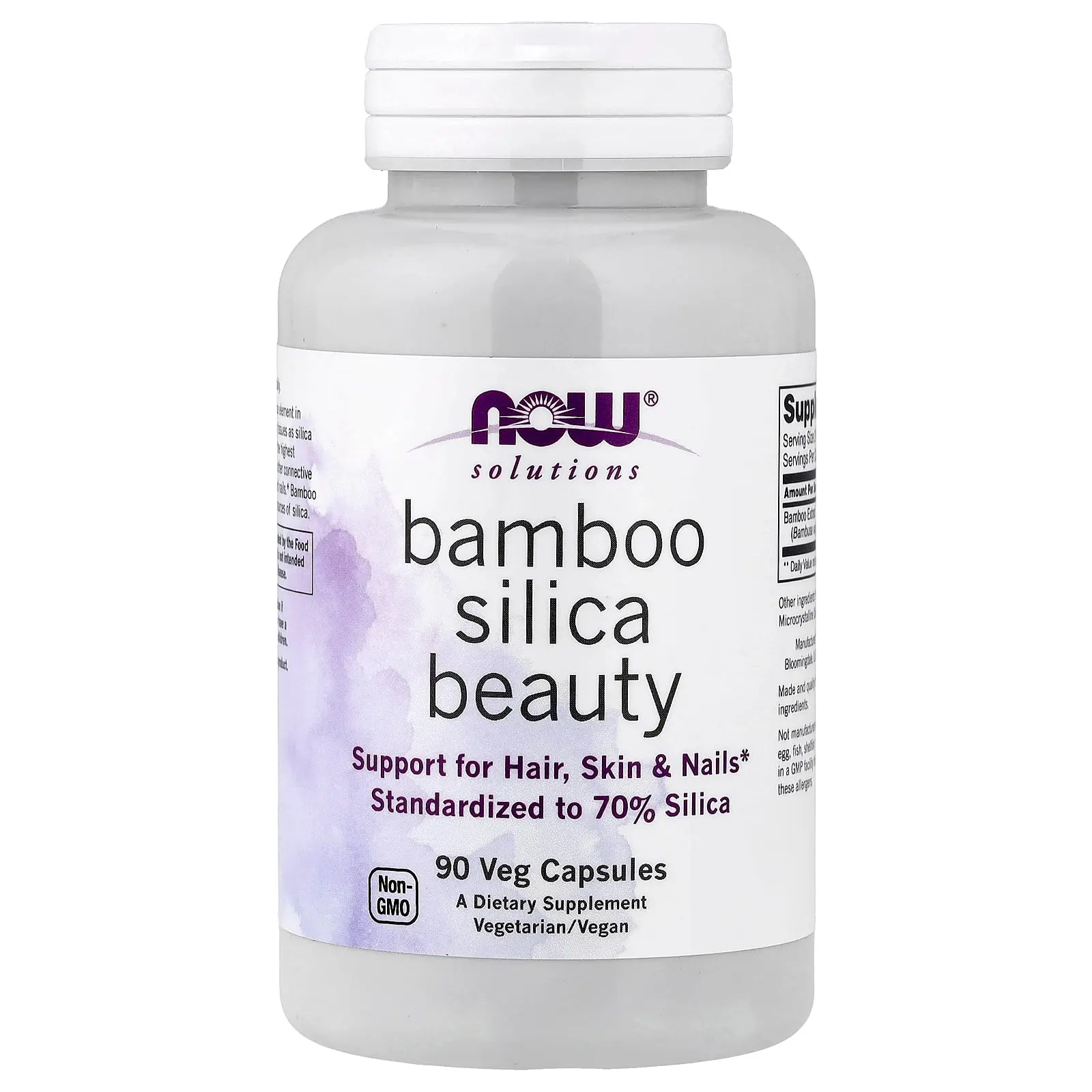 NOW Foods Solutions, Bamboo Silica Beauty, 90 Veg Capsules (380 mg per Capsule)