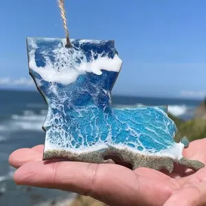 Louisiana Ornament Handmade Ocean Resin Ornament with Real Sand