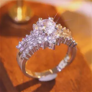 Luxury Cluster-design Copper Synthetic Ring | Emerald-cut Rectangle Sparkling Bride Engagement Promise Wedding Anniversary Birthstone Ring Jewelry | Daily & Party Wear Finger Accessory Perfect Gift for Valentine’s Day, Thanksgiving & Mother’s Day