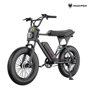MACFOX X1S Electric Bike for Students & Teens, Suitable Height 5'2"–6'3", Optional Dual Battery, 25 MPH, 48V 10.4Ah, Peak 750W Motor, Enhanced Front Suspension, 20"x4" Fat Tires, Class-3 Road-Ready E-Bike