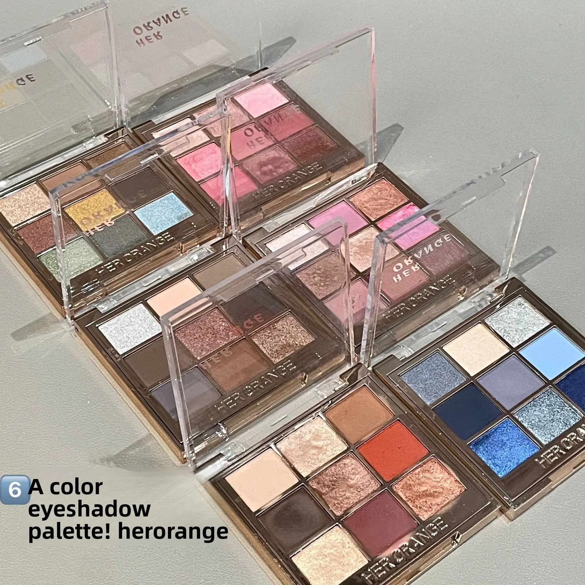 HERORANGE Luxurious Nine-Color Eyeshadow Palette Shimmer Matte Fine Glitter Long-Lasting Color Not Easy to Smudge Comprehensive Eyeshadow