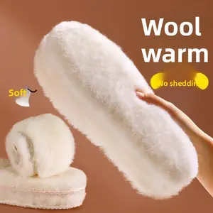 Pure wool insoles, warm insoles for men and women, piled and thickened to absorb sweat, pure wool deodorant autumn and winter
