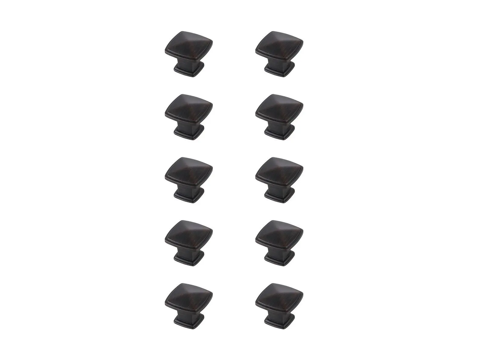 212 MAIN 1.2 in. Marcel Oil-Rubbed Bronze Square Knob, Set of 10 (KB2023-ORB-10PK), Indoor Use, Rust Resistant, Includes 2 Screw Sets, Two Screw Sets