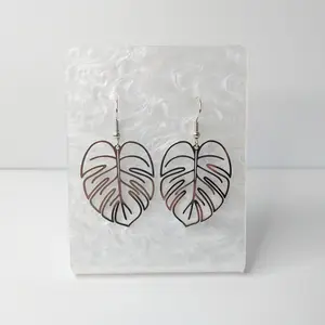 #283 Hollow Monstera Leaf Earrings, Casual, Everyday Jewelry, Boho, Plants, Summer, Spring