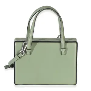 Green Calfskin Top Handle Postal Bag