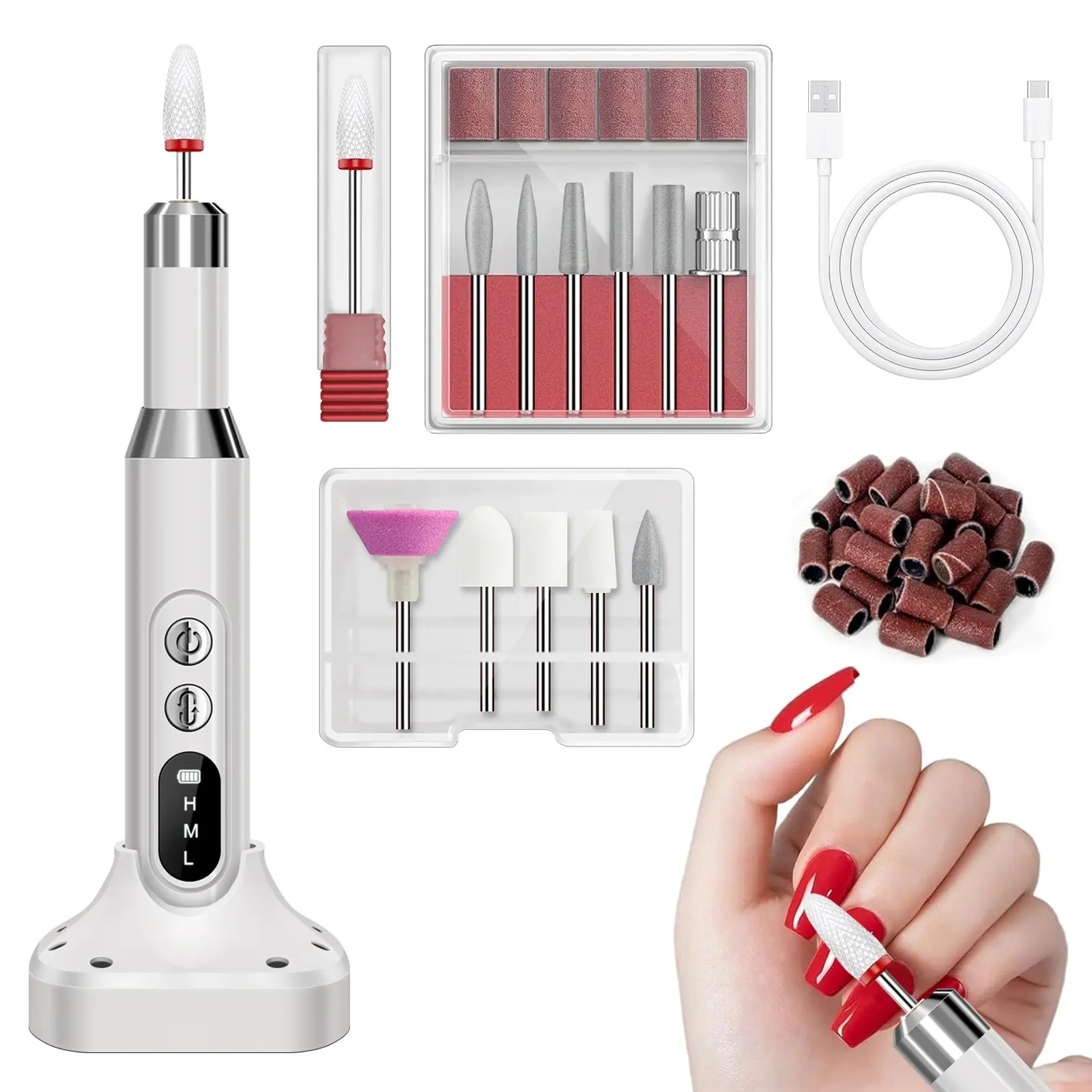 Wireless Electric Nail Drill Bit, Manicure Trimmer, Nail Cutter Machine, Integrated Nail Tool, Basic Nail Tools, Nail Care Device for Nails
