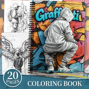 Adult Coloring Book Based on Street Graffiti Culture, Immersive Trendy Creation & Emotion Release, Artistic Expression & Individuality