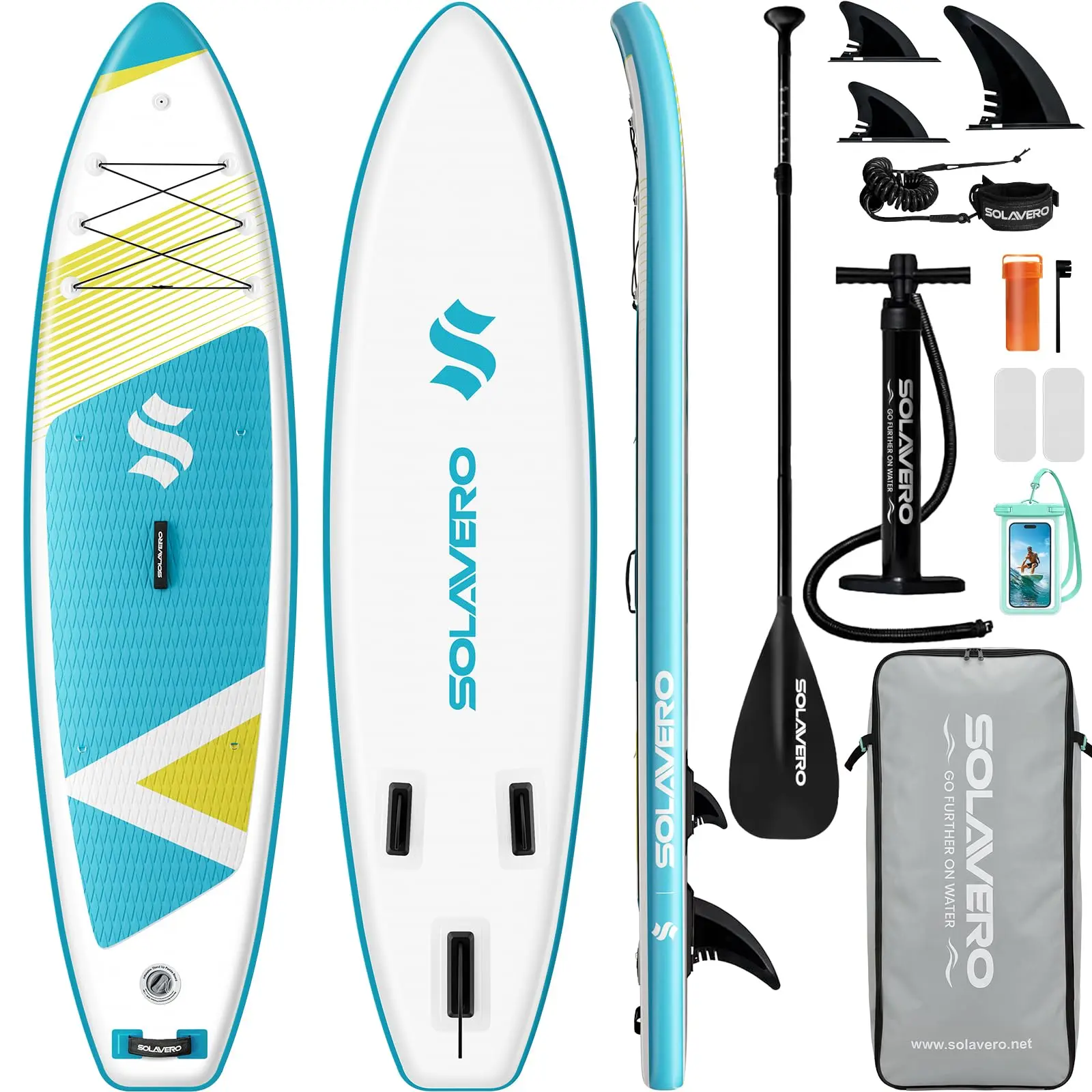 Stand Up Paddle Board 11' Inflatable SUP for Adults, Blow Up Paddle Board with Non-Slip EVA Deck 500LB Capacity Wide Board for All Skill Levels 3
