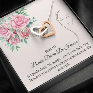Best Friend Necklace, Dama De Honor Gift “ Maid Of Honor Wedding Spanish Necklace “ Gift From Novia “ Regalos De Damas, Message To My Daughter, Daughter Gift, Father Daughter Necklace, Christmas Gift, Birthday Gift