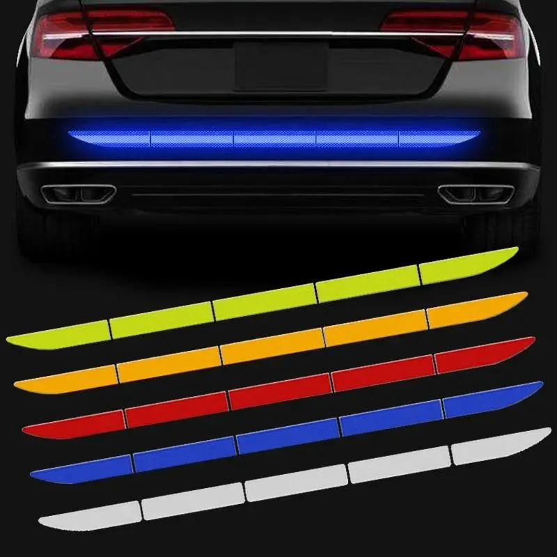 2026 New 5pcs/set Car Sticker Reflective Warning Safety Tape Anti Collision Reflective Sticker for Automobile Trunk Exterior Accessories