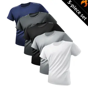 5-Pack Men’s Lightweight Casual Short-Sleeve T-Shirts for Daily Commuting & Outdoor Wear — Durable, Minimalist, Versatile Sport/Fitness Tops, Top Choice for Everyday Use