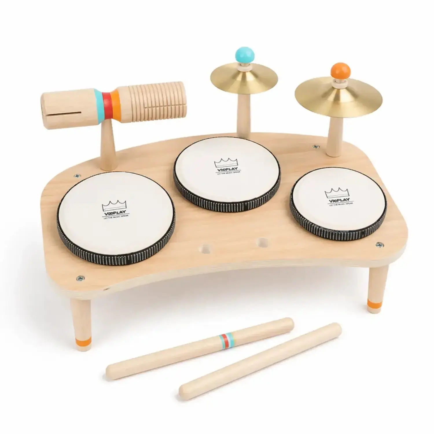 Joyreal Kids Drum Toys Set for Kids , 3 in 1 Musical Instruments Toys, Wooden Montessori Toys, 1st Christmas Birthday Gifts Ideas for Toddlers