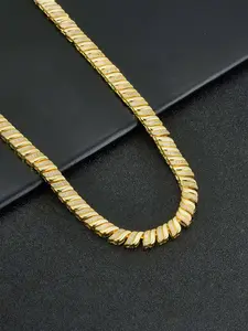 1PC ICED CHICS streamlined ripple necklace, Jazz Cuban Chain, suitable for both men and women, made of copper inlaid zircon material, can be worn daily without causing allergies, hip-hop jewelry accessory