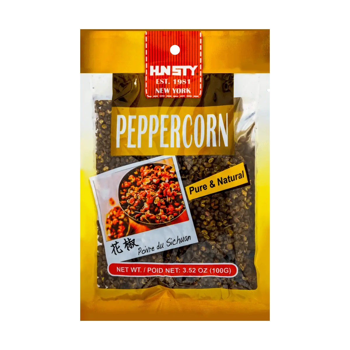 HUNSTY Sichuan Peppercorns 100g - Whole Dried Hua Jiao for Authentic Chinese Cooking, Spice Rubs, and Infused Oils
