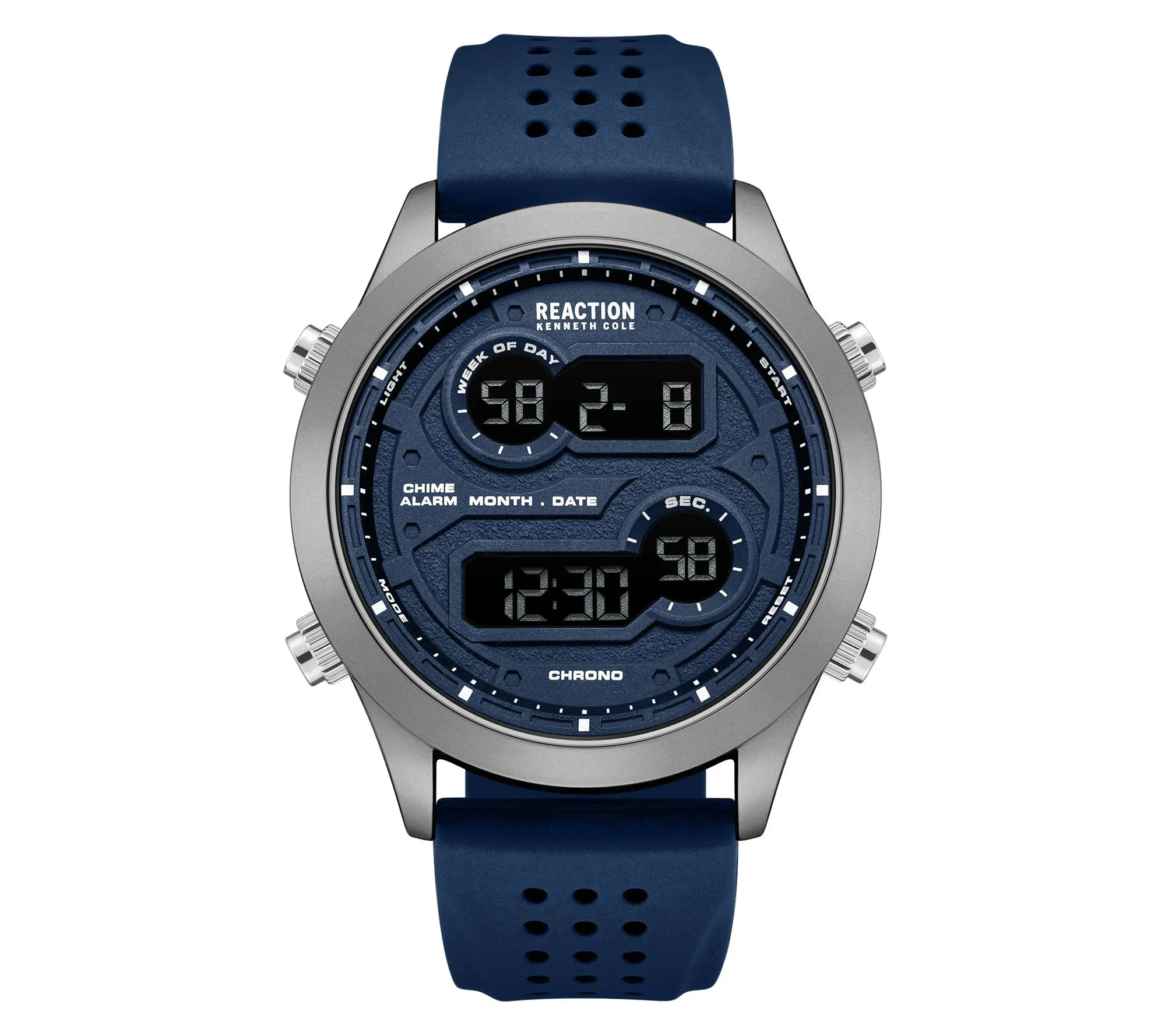 Kenneth Cole Reaction Men's Digital Blue Silicone Strap Watch