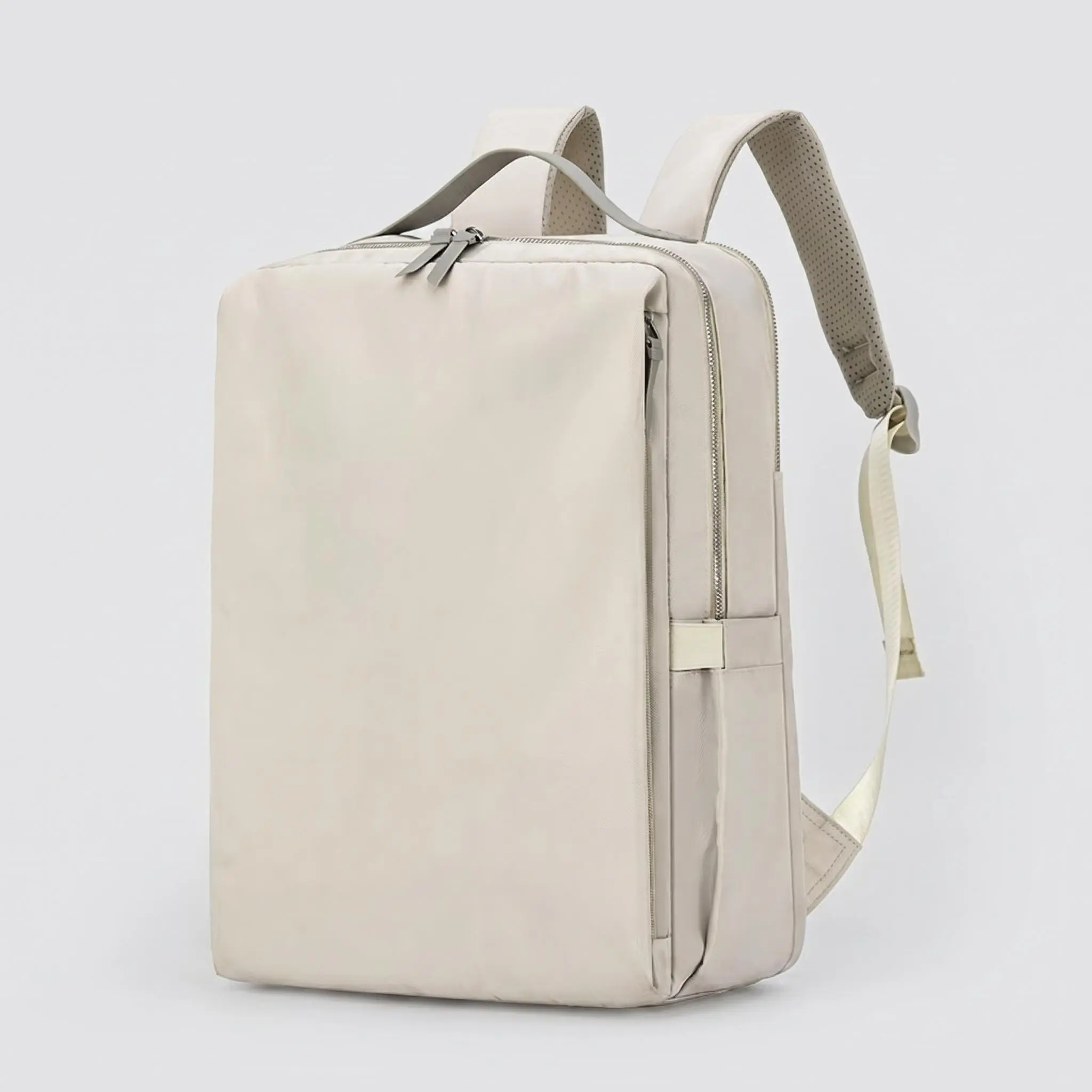 Minimalist Nylon Backpack for Women, Solid Color Lightweight Urban Commuter Bag for School, Fits 15.6 Inch Laptop with Shock Absorbing Airbag, Backpacks For School, Zipper, School Backpacks