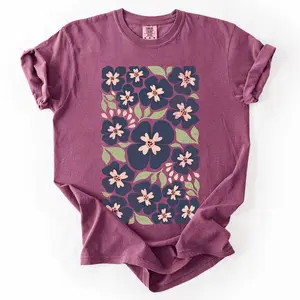 Blue Wildflower Allover Floral, Vintage Boho, Nature, Comfort Colors T-Shirt