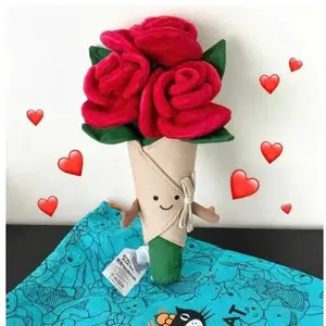 JellyCat Soft Bloom Plush Flower Bouquet Toy for Kids & Loved Ones Cute Gift US Soft Plush Material Pastel Bloom Design Ideal for Special Occasions Christmas Gift Idea