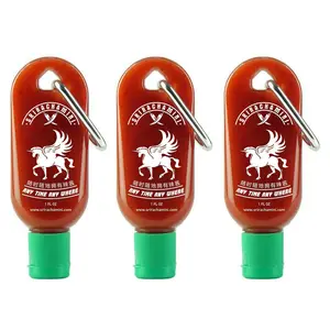 Sriracha Mini Hot Sauce Keychain Bottle 3-Pack, 1oz (Sauce Not Included)