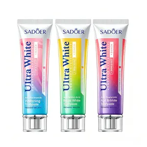 3.52oz Travel Size SADOER Toothpaste with Lemon Peppermint Flavor, Compact Tube for On-the-Go Use, Refreshes Breath, Maintains Daily Oral Care Routine When Traveling or Camping