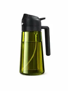 Glass Olive Oil Sprayer for Cooking, 2-in-1 Oil Dispenser for Kitchen Spraying and Pouring, Premium Light-Blocking Oil Bottle, Food-Grade Spray Bottle, Ideal for Salads, Air Fryers and Barbecues