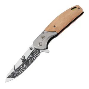 CHAMAKI Folding Pocket Knife – Manual Opening Blade with Spider Engraving Glow in Dark Spine – Compact Utility Knife for Outdoor Everyday Carry Utility Knife for Outdoor, Camping, Hiking, or Gift