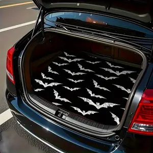 1pc Bat Print Polyester Car Trunk Mat: A Durable Interior Accessory with Fashionable& Elegant Design, a Trunk Decor Fits Most Vehicles, Creating a Tidy Car Atmosphere