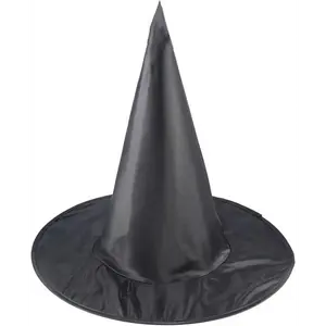 4E's Novelty Black Witch Hat – 14" Pop-Up Oxford Witch Costume Accessory for Adults & Kids