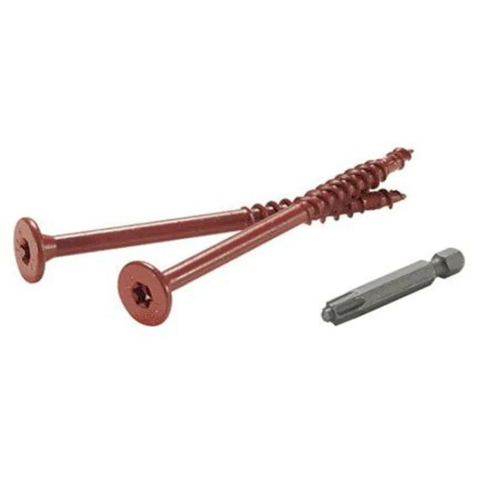 Fastenmaster FlatLOK Epoxy Carbon Steel Wood Screws - No.14 x 6-3/4 in Coarse Thread, No.40 Torx TTAP Flat Head, Single-Side, 18 lbs Capacity, ACQ Approved, Code Compliant, Free Bit, 200-Piece (5000275)