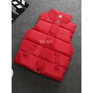 NewKids Winter Puffer Vest Jacket, Solid Color Polyester 100% Thickened Lined Stand Collar Sleeveless Coat with Pockets, Casual Slim Fit for Girls, Regular Length - H Fit