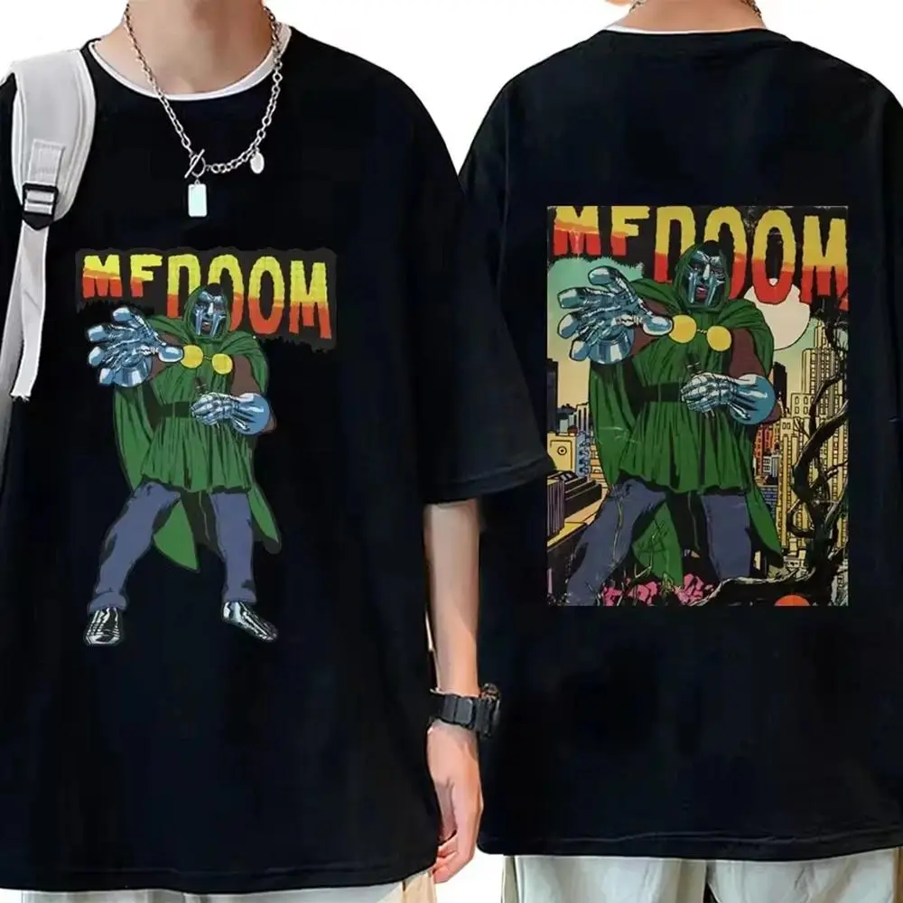 Camisetas Mujer Men Clothing Homme Printing T Shirt New in Top Singer Mf Doom Madlib Madvillain Double Sided Graphic Tshirt