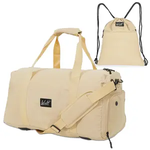 Wolt Travel Duffle Bag for Women 2 Piece Set Waterproof 600D Polyester Gym Backpack with Dry Wet Separation & Shoes Compartment Small Carry On Bag for Business Trips