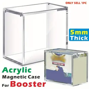 Stackable Acrylic Display Cabinet, Magnetic Closure Compatible with Booster Box, Ideal for Trading Cards, Collectibles, Sports Memorabilia, Organiser