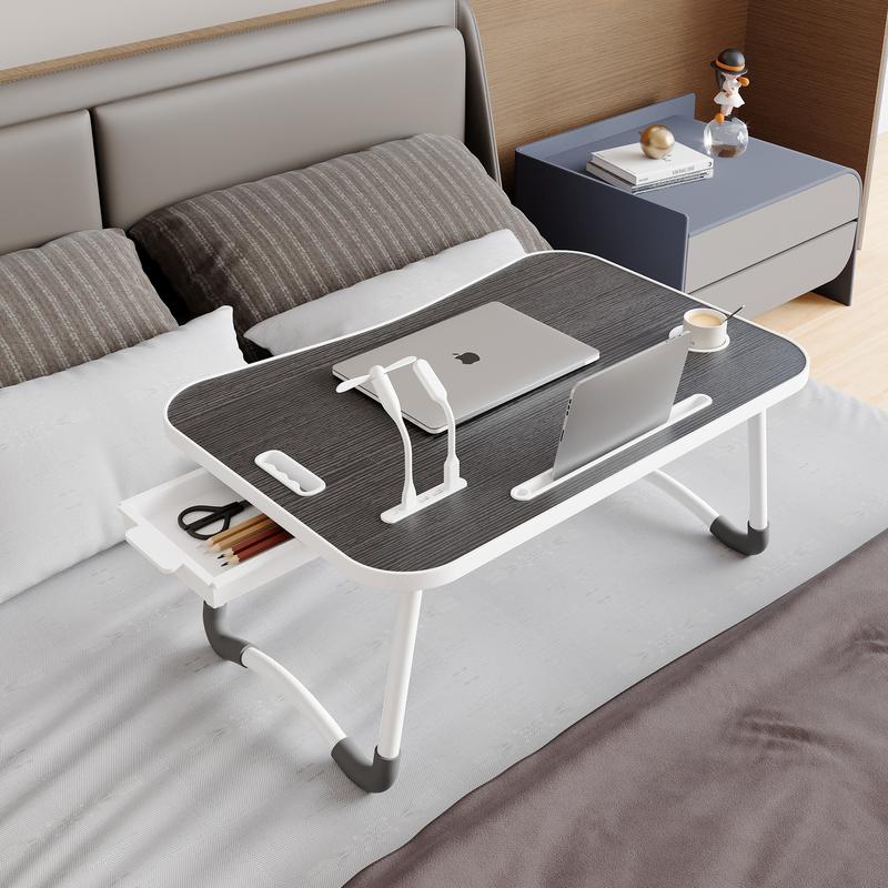 Portable Laptop Bed Table With Cup Holder Multifunctional Tray Holder Tablet Card Slot Stable Foldable Durable For Eating Reading Writing On Bed Sofa Or Floor