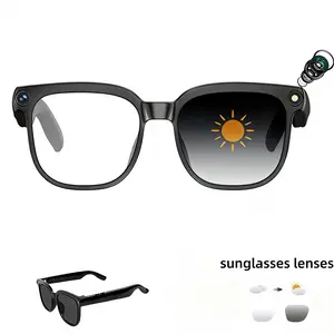 Smart AI Camera Glasses with 8MP HD Video Recording Hands-Free Photography 160+ Languages Real-Time Translation Adjustment for Travel Outdoor Bluetooth Wireless Wearable UV Protection