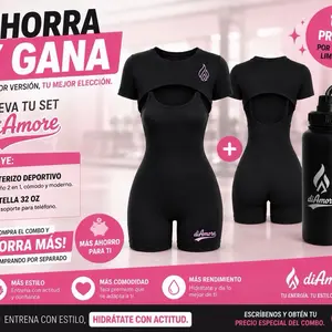 Set Black Sculpt diAmore – Enterizo Deportivo y Botella 32 oz