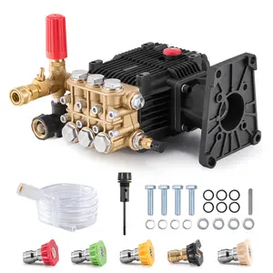 VEVOR Father's Day Gift Pressure Washer Pump, 1" Shaft Horizontal Triplex Plunger, 4300 PSI, 4.4 GPM Replacement Kit with 5 Adjustable Nozzles, Compatible with Simpson MorFlex 40224, 40225, 40226, Santoprene, Adjustable Nozzle