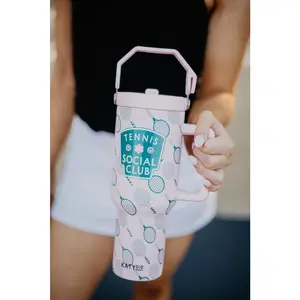 Tennis Social Club 38 Oz Tumbler with Lid Handle