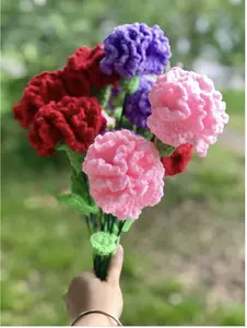 Crocheted carnation flowers  Colorful Decoration