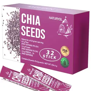 Naturyol Chia Seeds – Fiber-Rich Food for Salad Mixes, Gluten Free, Keto Friendly, Chia Seeds Travel Packets, Salad Toppings & Keto Food, Rich in Omega-3, Non-GMO, 1 lb (0.5 oz Pack of 32)