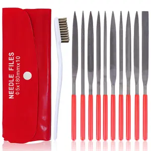 10Pcs Needle File Set - 5x180mm Precision Files for Metal, Wood & Jewelry Polishing