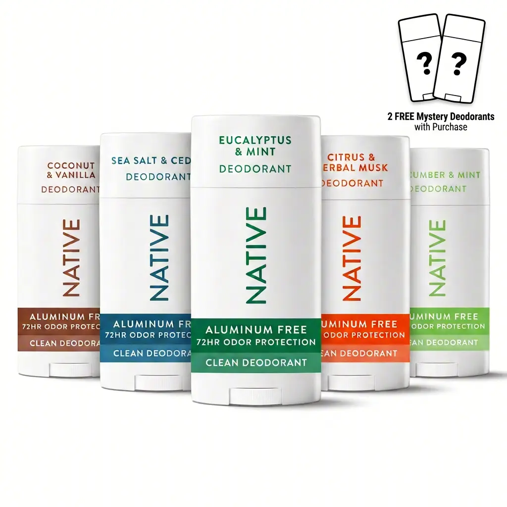 NATIVE Deodorant Stick 5-Pack, 2.65 oz, Aluminum-Free, 72HR Odor Protection