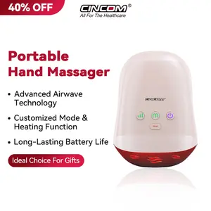 CINCOM Portable Hand Massager (PINK), Cordless, with Comfort Heat and Gentle Massage, Adjustable Settings, Auto-Off Feature, Rechargeable, Perfect for Daily Relaxation, Ideal Gift
