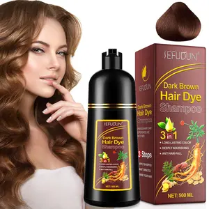 Sefudun 3-In-1 Semi Permanent Hair Dye Shampoo, Large Capacity 500ML, Herbal Ingredients, No Chemical Irritation, Long-Lasting Color, Deep Nourishment, Haircare