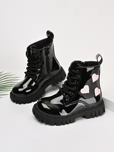 Girls' Fashion Boots, Elegant Ankle Boots with Sparkly Rhinestones, Non-Slip Thick Sole, Perfect for Fall/winter, School, Parties, Lace Up Boots
